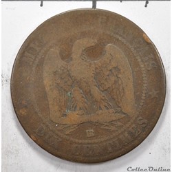 10 centimes Napoléon III tete nue 1853 France