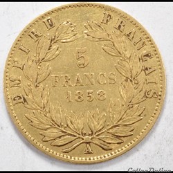 5 franc Napoleon III tete nue 1858