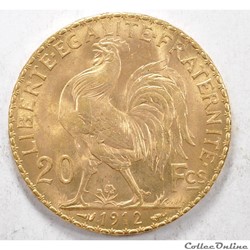 20 francs Coq liberté égalité fraternité 1912