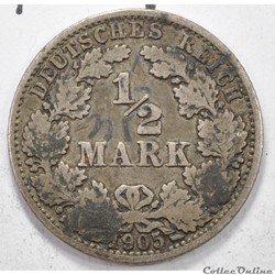 0,5 reichsmark 3e reich 1905