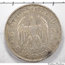 5	Reichsmark	3e Reich 	1935