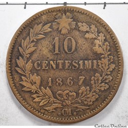 10 centesimi Vittorio Emanuele II 1867