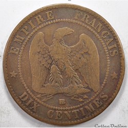 10 centimes Napoleon III tete Laurée 1864