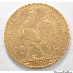 20 franc Coq liberté égalité fraternité 1909