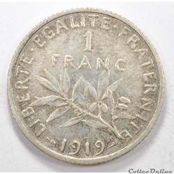1	Franc	Semeuse	1919