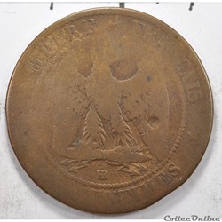 10 centimes Napoleon III tete Laurée 1861 France