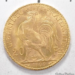20 franc Coq liberté égalité fraternité 1909