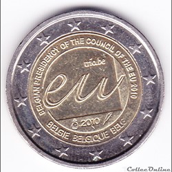Pièce 2 euros. Présidence belge du Conseil de l’Union européenne en 2010