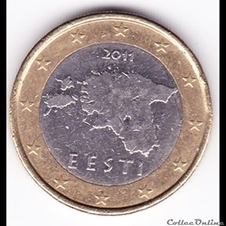Pièce 1 €. Carte de l'Estonie. série courante.