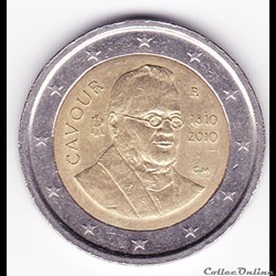 Pièce 2€. 200e anniversaire naissance Camillo Benso, comte de Cavour