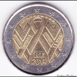 Pièce 2 euros. Journée mondiale contre le SIDA