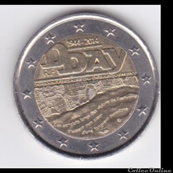 Pièce 2 euros. 70e anniversaire du Débarquement de Normandie