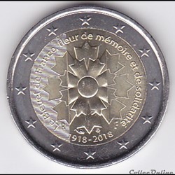 Pièce 2 euros. Le Bleuet de France, fleur de mémoire et de solidarité
