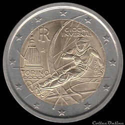 Pièce 2 euros. XXe Jeux olympiques d'hiver de Turin de 2006