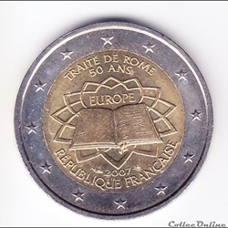 Pièces 2 euros 50ième anniversaire du traité de Rome