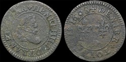 CGKL 206.A - Henri IV - Denier tournois 1608 D Lyon