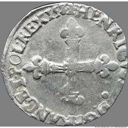 Henri III - Quart d'écu, croix de face - 158. "9" Rennes