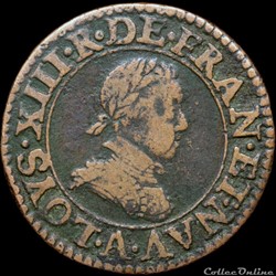 CGKL 386 - Louis XIII - Double tournois 1617/16 A Paris