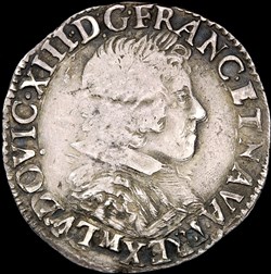 Louis XIII - Demi-franc dit "au buste juvénile"- 1635 M Toulouse