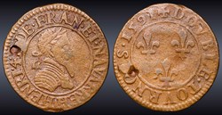 CGKL 166 - Henri IV - Double tournois 1591 CH Châlons-sur-Marne