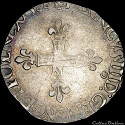 Henri III (1574-1589) - Huitième d'écu - 1588 "9" Rennes