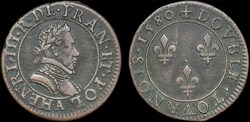 CGKL 84 - Henri III - Double tournois 1580/1579 A Paris