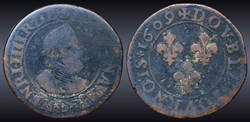 CGKL 204 - Henri IV - Double tournois 1609 D Lyon