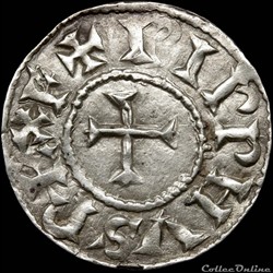 Pépin II d'Aquitaine (845-848) - Denier au monogramme - Toulouse