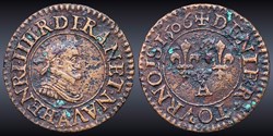 CGKL 224 - Henri IV - Denier tournois 1606 A Paris