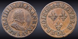 CGKL 222 - Henri IV - Double tournois 1608 A Paris