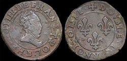 CGKL 112.D - Henri III - Double tournois 1588 B Rouen