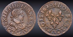 CGKL 412 - Louis XIII - Double tournois 1620 G Poitiers