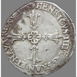 Henri IV - Quart d'écu, croix feuillue de face - 1596 M Toulouse