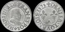 CGKL 90 - Henri III - Denier tournois 1578 A Paris