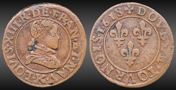 CGKL 276 - Louis XIII - Double tournois 1618 K Bordeaux