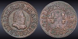 CGKL 90 - Henri III - Denier tournois 1587 A Paris