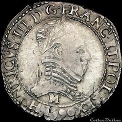Henri III - La Ligue (1589-1598) - Demi franc - 1590 M Toulouse