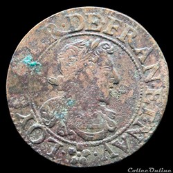 CGKL 504 - Louis XIII - Double tournois 1638 Troyes - légende b3 - inédit
