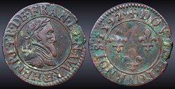 CGKL 166 - Henri IV - Double tournois 1592 CH Châlons-sur-Marne