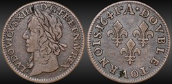 Louis XIII (1610-1643) - Essai du double tournois type de Warin 1641 A - Paris