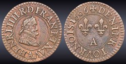 CGKL 224 - Henri IV - Denier tournois 1606 A Paris