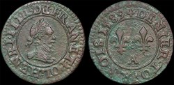 CGKL 92 - Henri III - Denier tournois 1589 A Paris