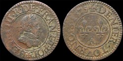 CGKL 90 - Henri III - Denier tournois 1579 A Paris