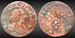 CGKL 298 - Louis XIII - Double tournois 1640 K Bordeaux