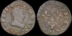 CGKL 112.D - Henri III - Double tournois 1589 B Rouen