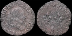 CGKL 136 - Henri III - Denier tournois date illisible S Troyes