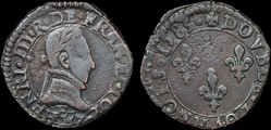 CGKL 128 - Henri III - Double tournois 1585 E Tours