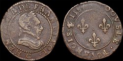 CGKL 118 - Henri III - Double tournois 1585 C Saint-Lô