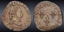 CGKL 134 - Henri III - Double tournois 1587 S Troyes