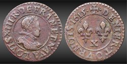 CGKL 268 - Louis XIII - Denier tournois 1615 X Amiens